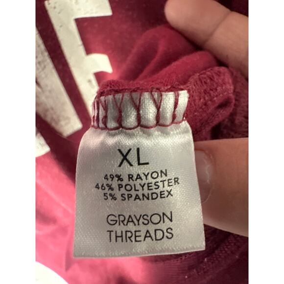 Grayson Threads - Peace Love Wine Pullover Shirt - Size XL - Maroon - Comfy! - Picture 3 of 5